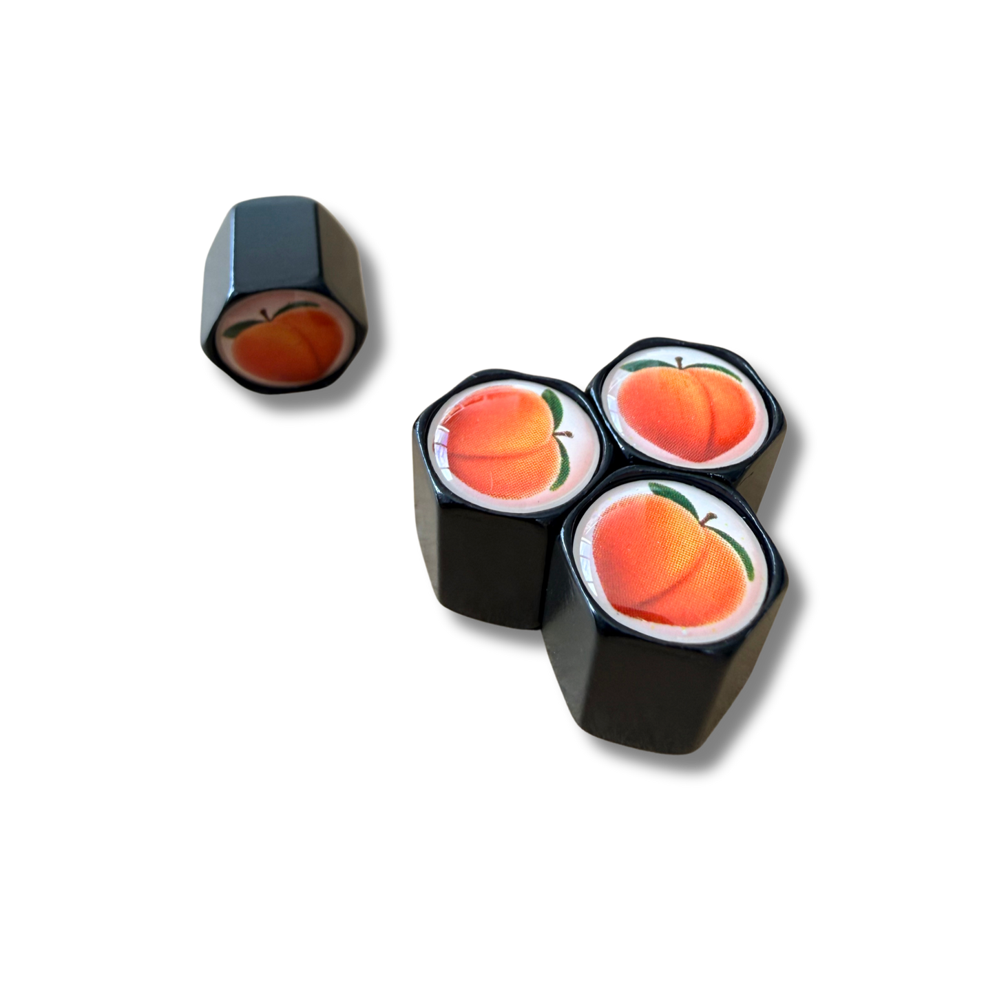 Peach Emoji Valve Caps