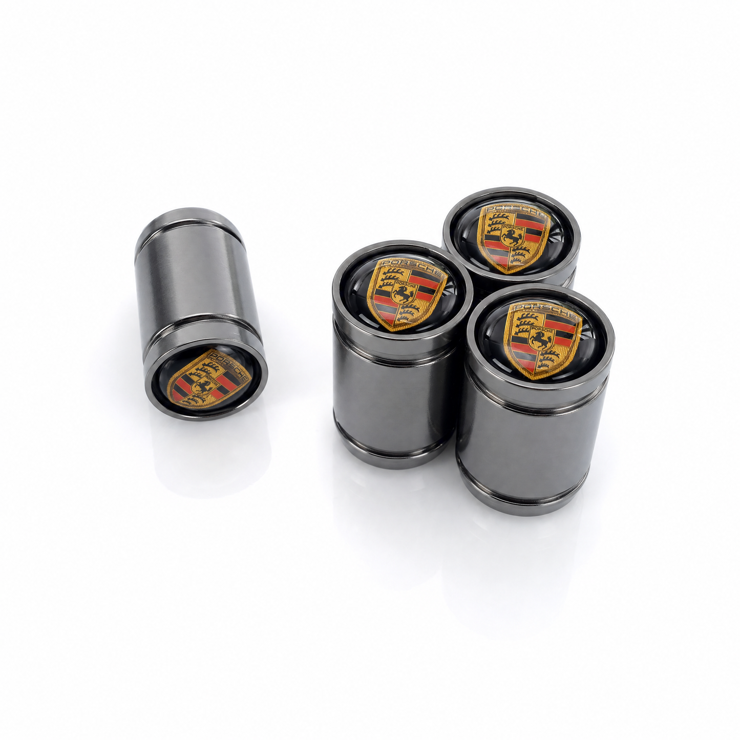 Porsche Gun Metal billet valve caps - premium
