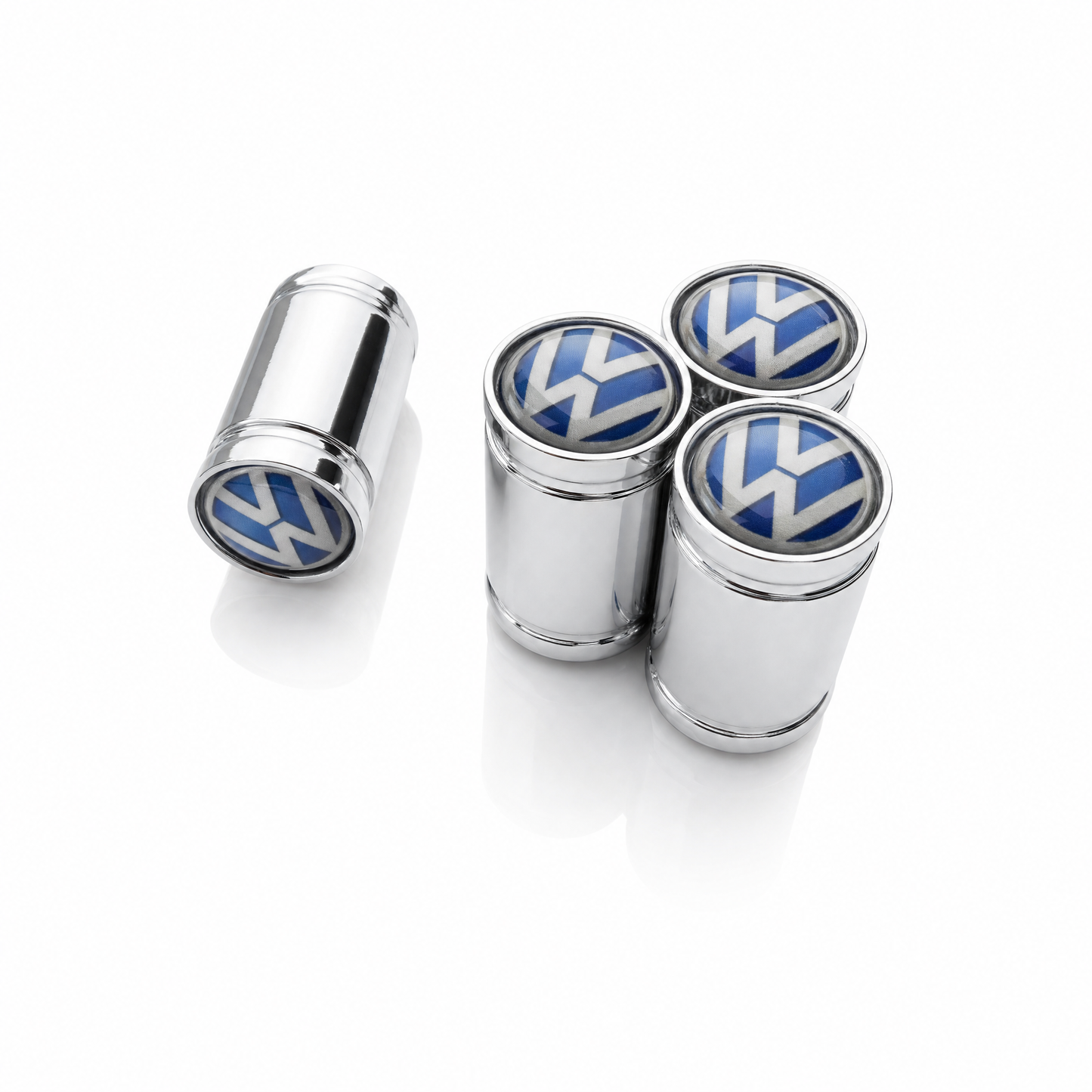 VW Retro billet valve stem caps in chrome