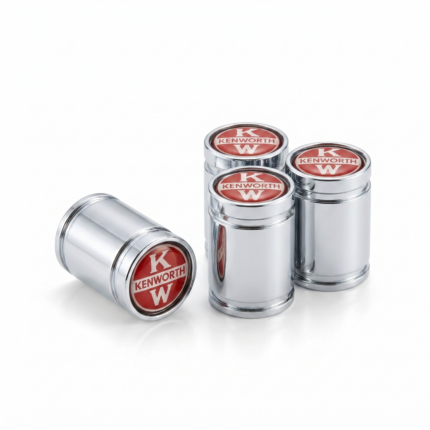 Kenworth Premium billet valve caps in chrome, set of 4
