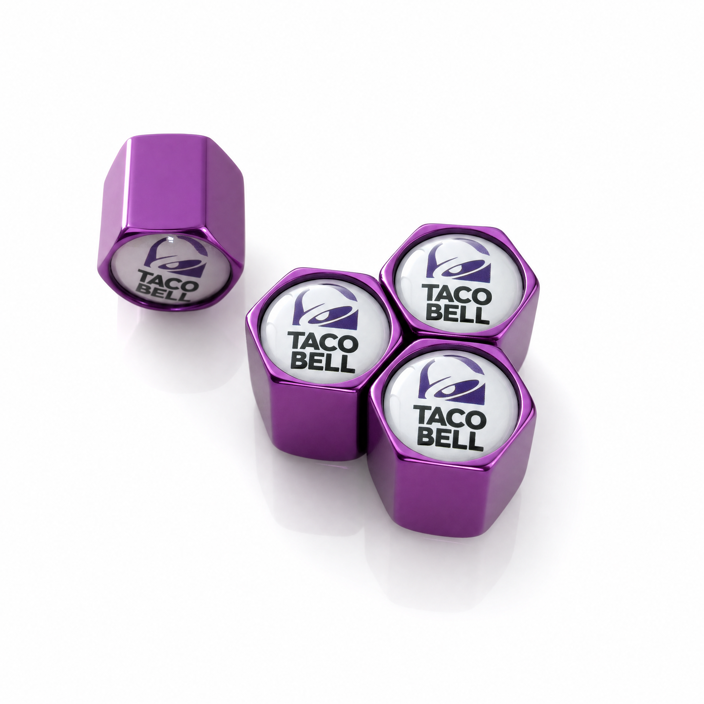 Taco Bell billet valve caps - premium product image