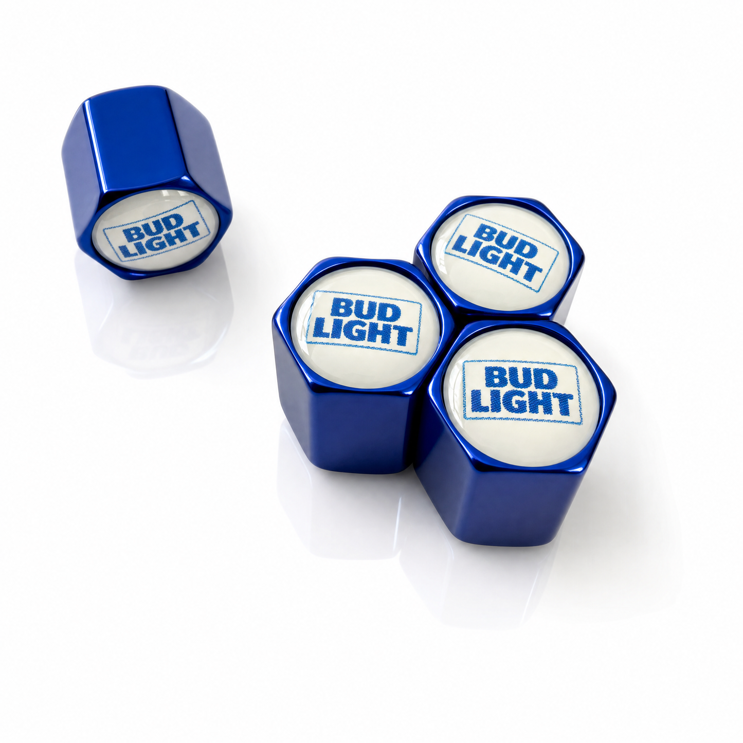 Bud Light billet valve caps - premium product image