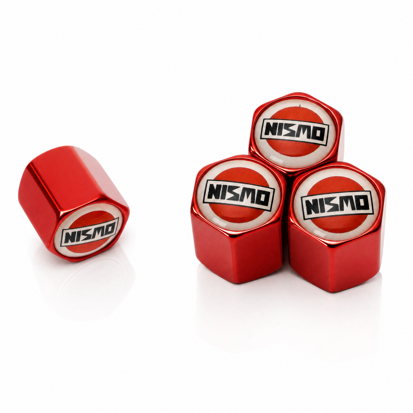 Nismo Retro Red billet valve caps - premium