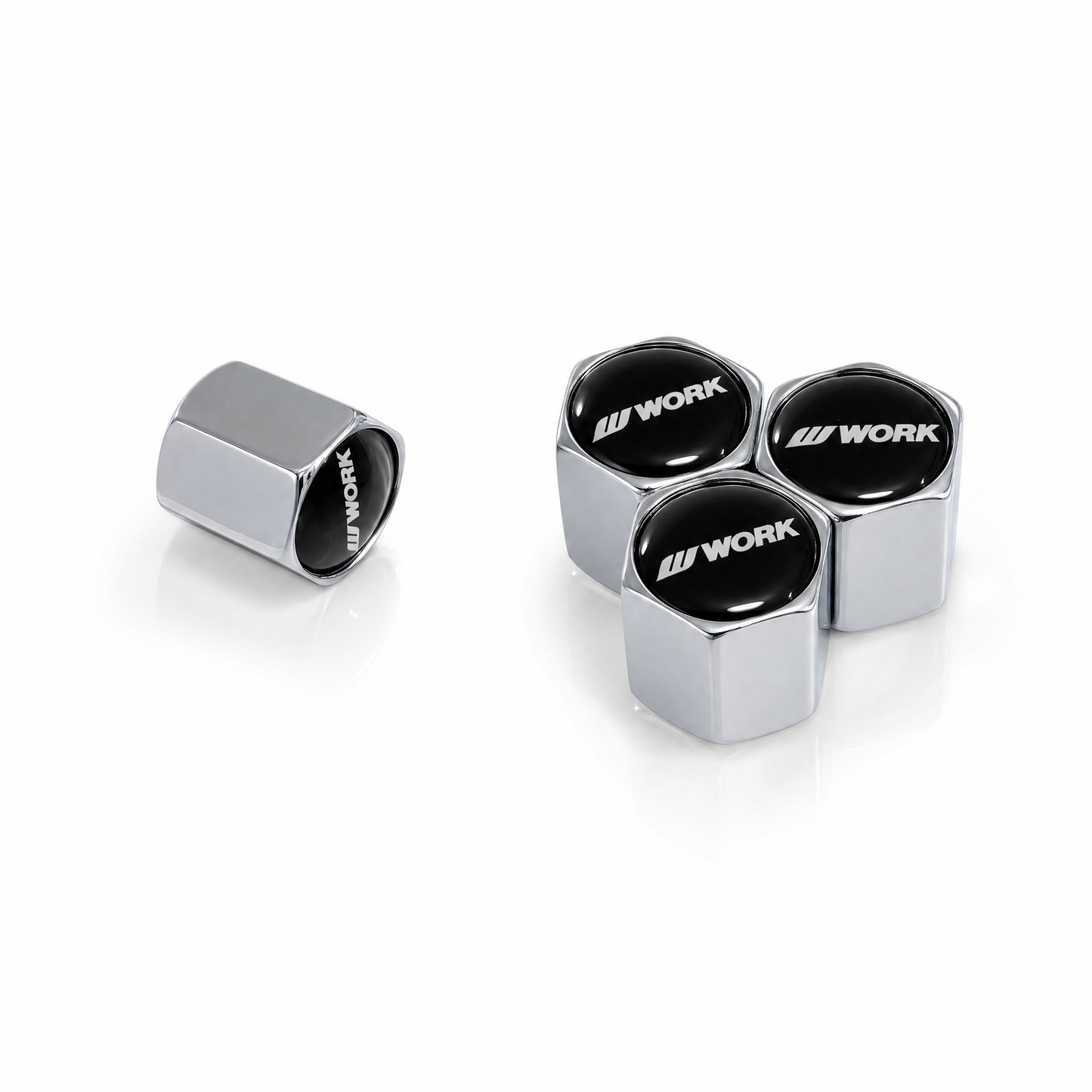 Work Chrome billet valve caps - premium
