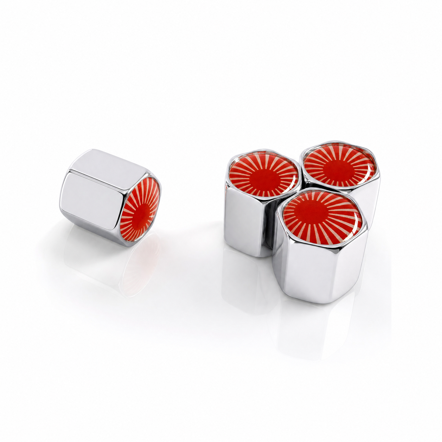 Japanese Sun Chrome billet valve caps - premium