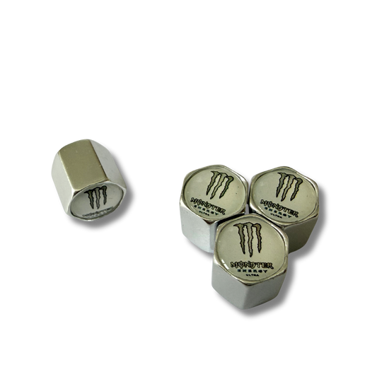 Monster Energy (white) Valve Caps