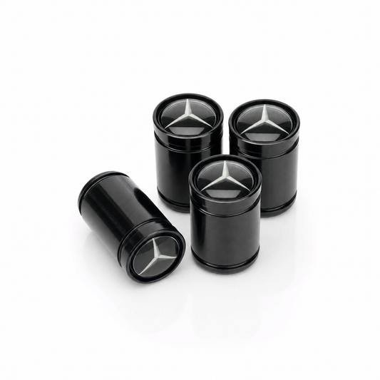 Mercedes-Benz Black billet valve caps - premium