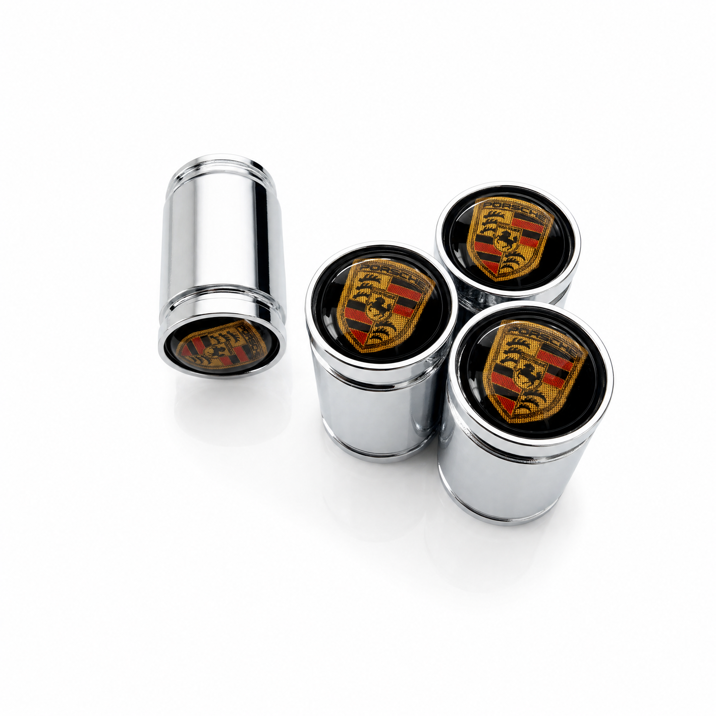 Porsche Chrome billet valve caps - premium