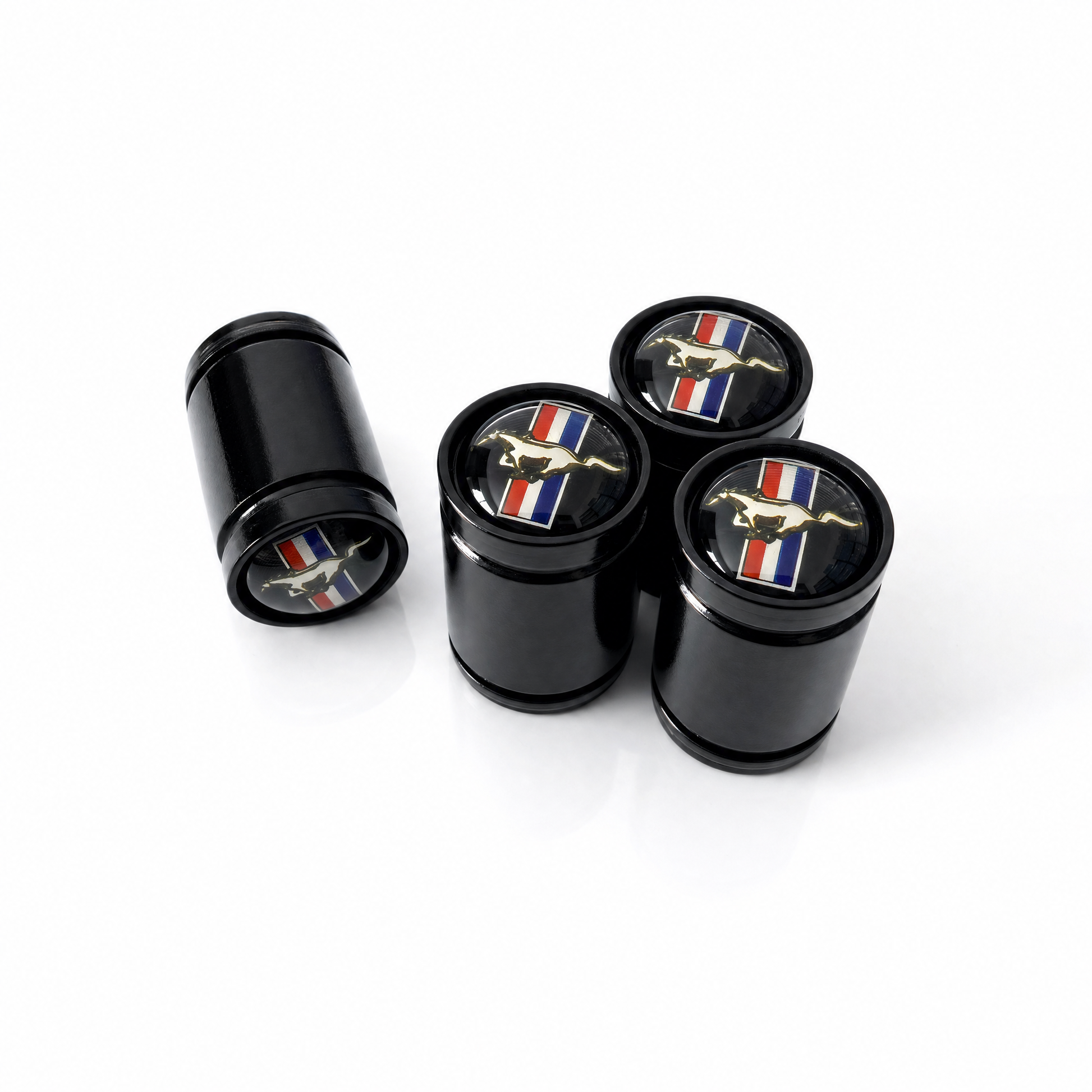 Ford Mustang Black billet valve caps - premium