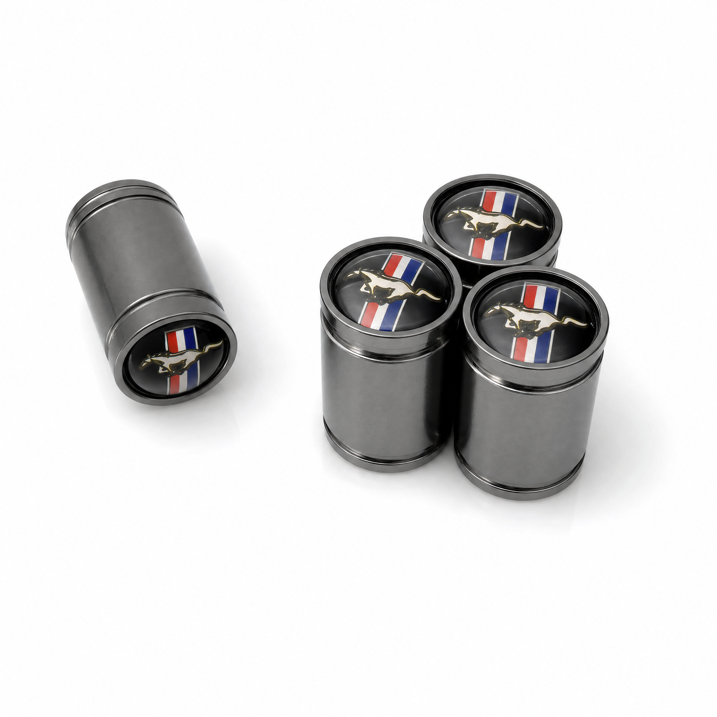 Ford Mustang Gun Metal billet valve caps - premium