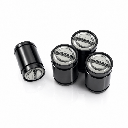 Nissan billet valve stem caps in black