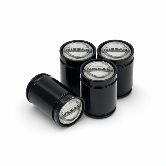 Nissan Black billet valve caps - premium