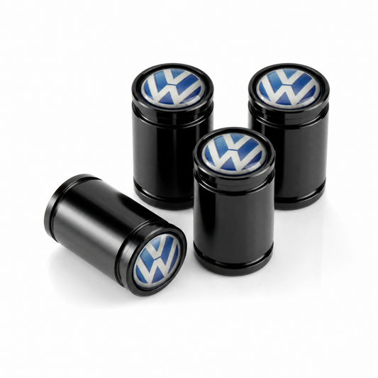 VW Retro Black billet valve caps - premium