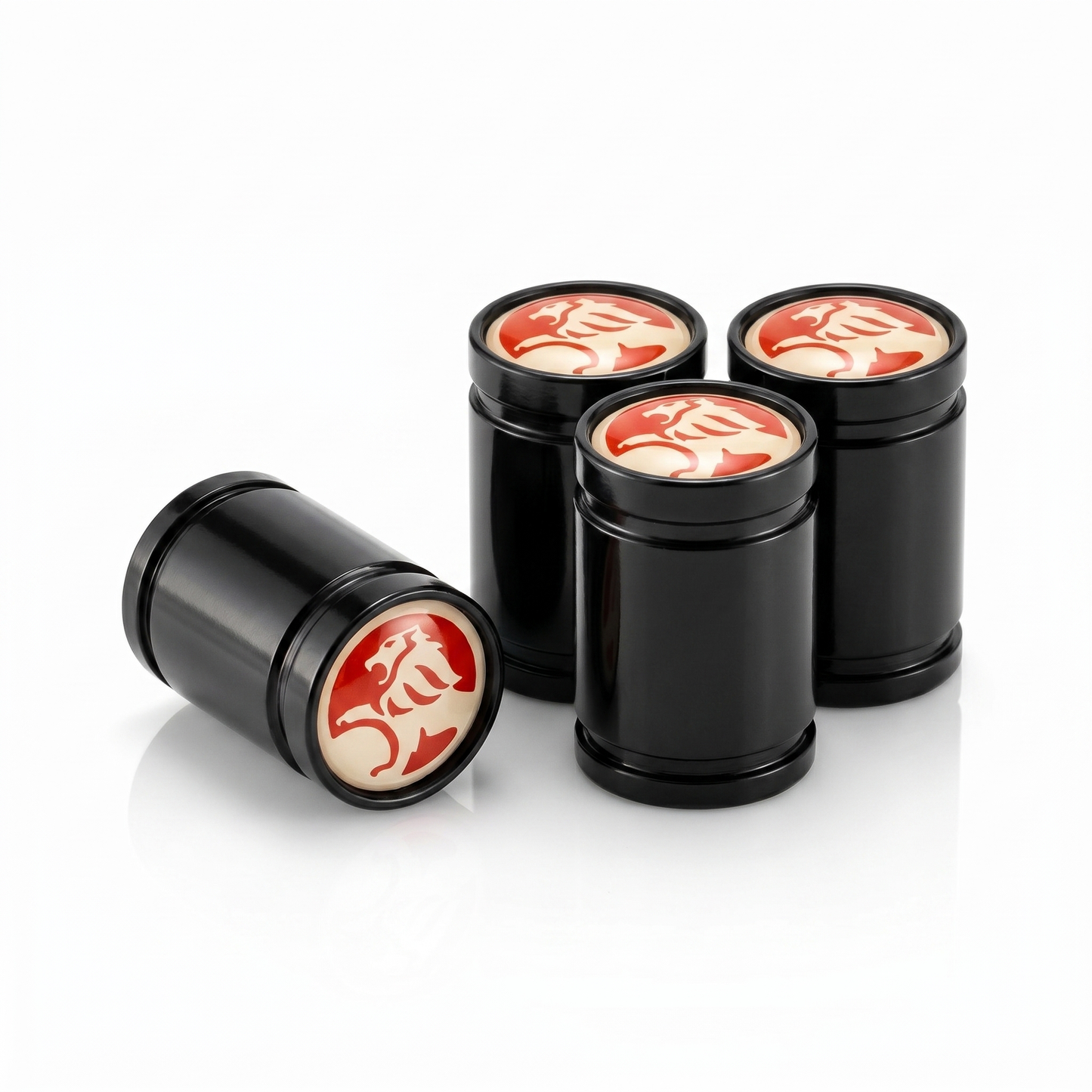 Holden Premium billet valve caps in black, set of 4