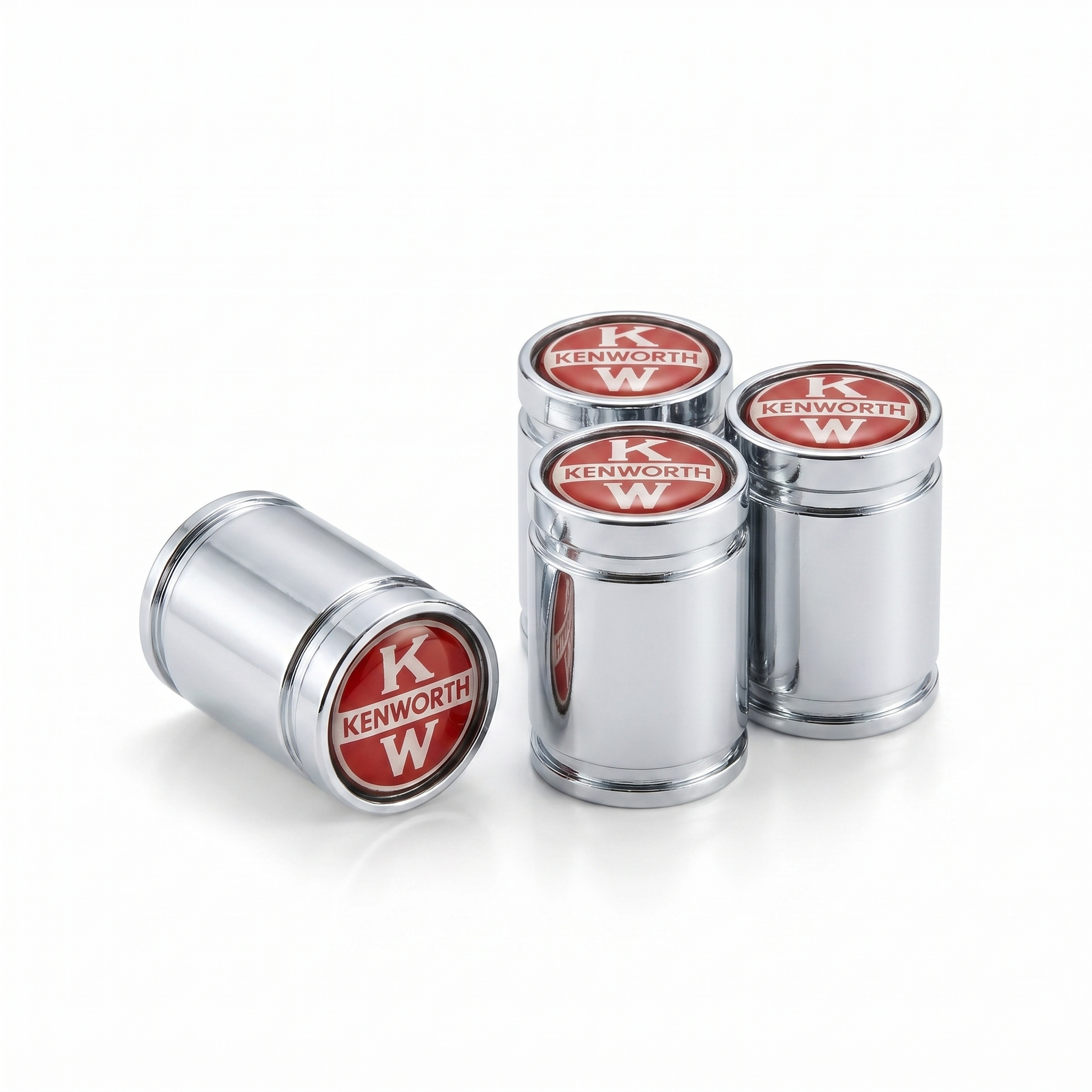 Kenworth Premium billet valve caps in chrome, set of 4