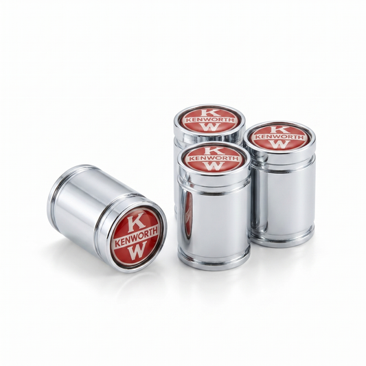 Kenworth Premium billet valve caps in chrome, set of 4