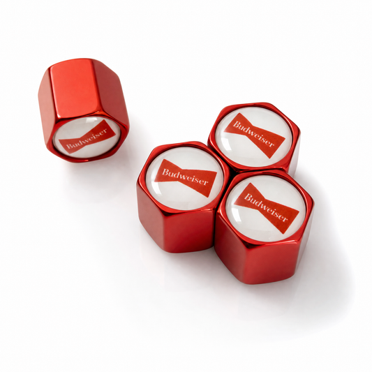 Budweiser billet valve caps - premium product image