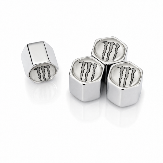 Monster White billet valve caps - premium product image