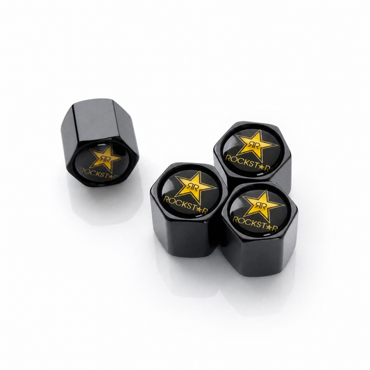 Rockstar Energy billet valve caps - premium product image