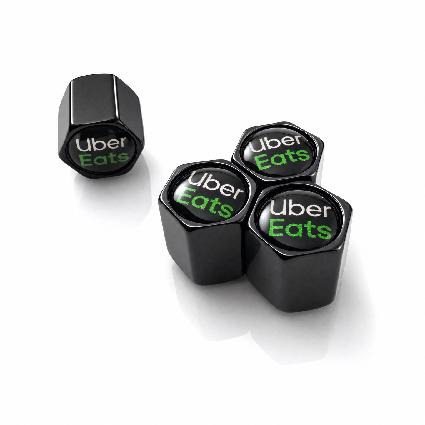 Uber Eats billet valve caps - premium product image
