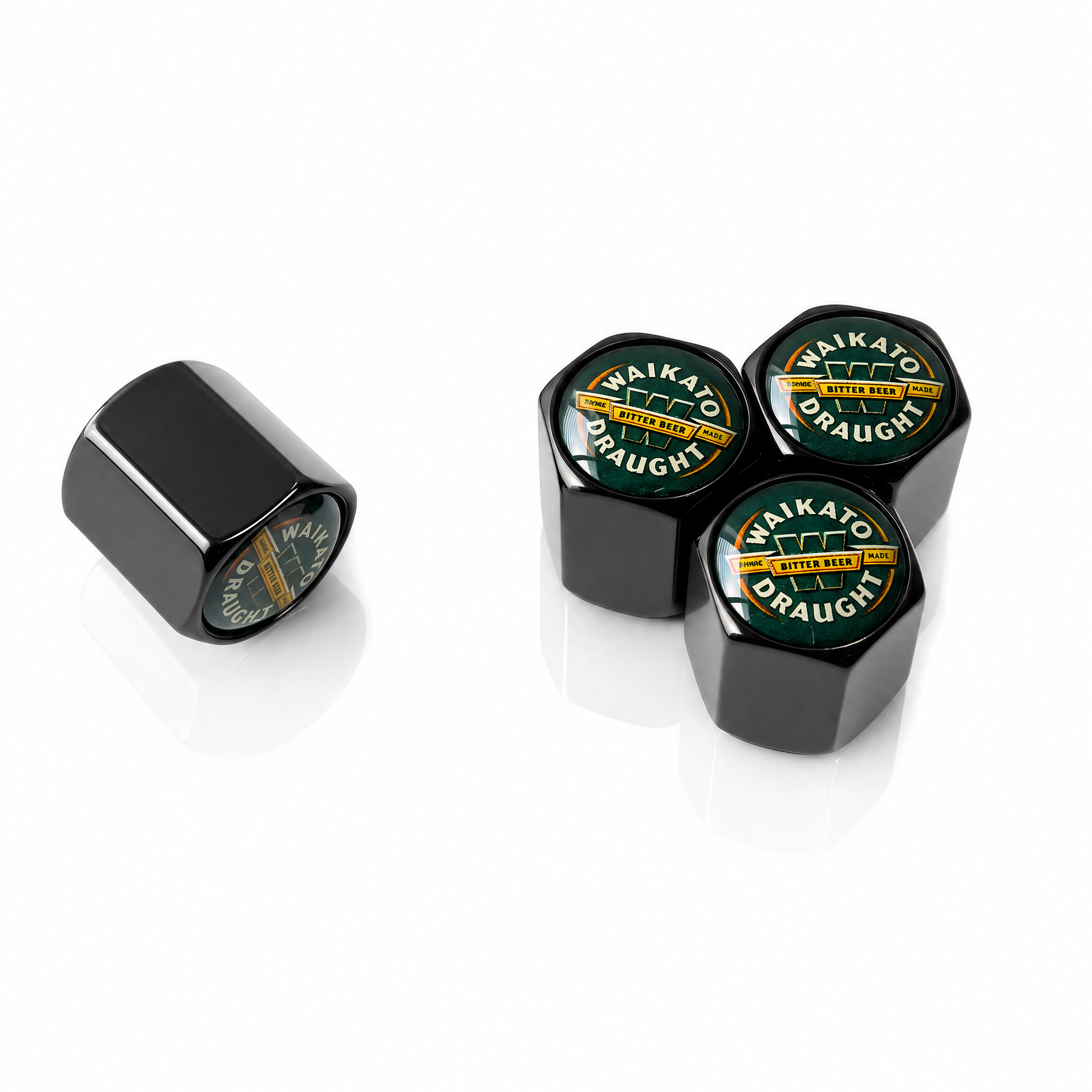 Waikato Draft billet valve caps black - premium