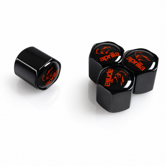 Aprilia Black billet valve caps - premium