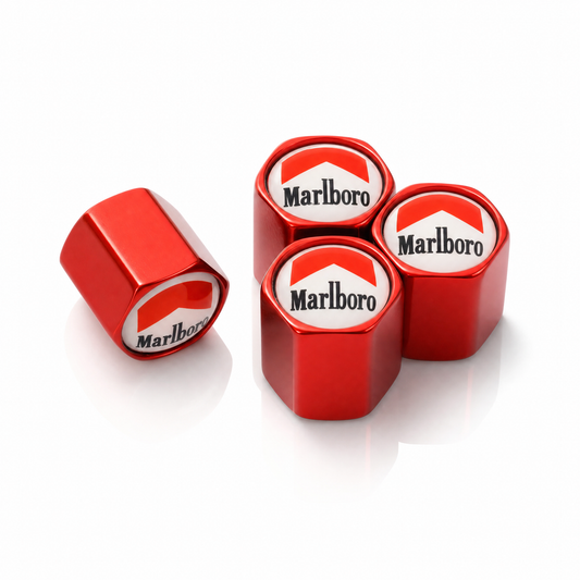 Marlboro Red billet valve caps - premium