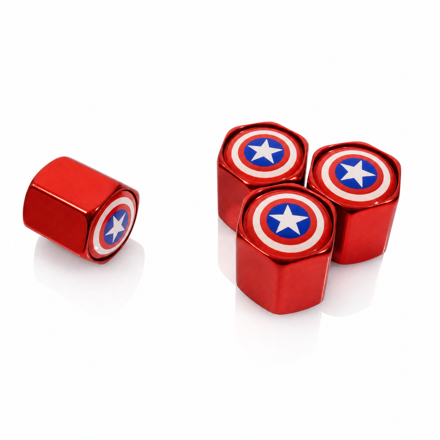 Captain America billet valve caps - premium